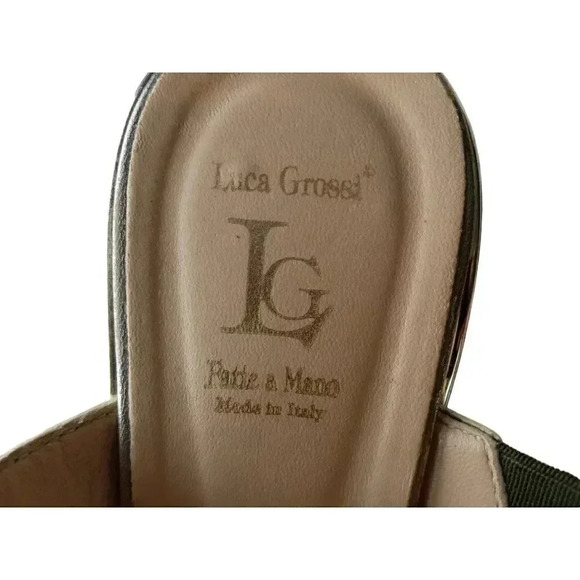 Luca Grossi Womens Sandals Green Leather Alligator Slingback Buckle 40 - Picture 10 of 11